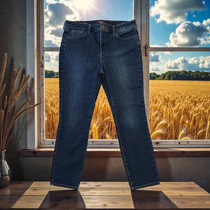 NYDJ Alina Legging Denim Jeans Women 10 Blue High-Rise Crop LiftXTuck Technology